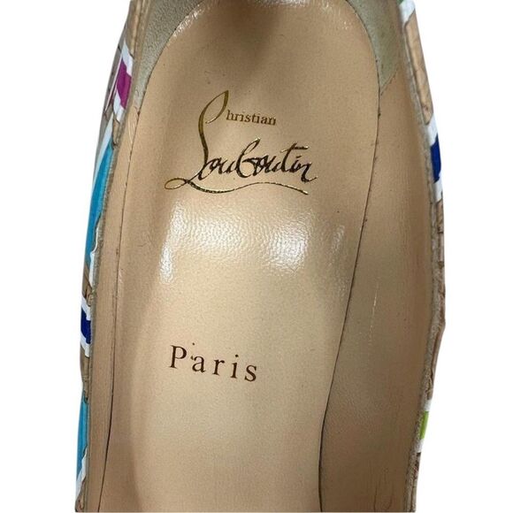 CHRISTIAN LOUBOUTIN So Kate Beige Colorblock Pattern Pointed Toe Pumps S… - Picture 9 of 11